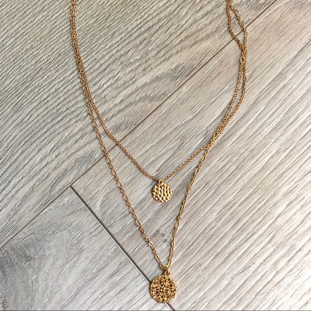 Multi Tiered Hammered Coin Necklace